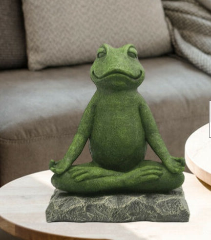K & S | Meditierende Froschfigur Kunstharz – Zen Deko für Garten & Wohnzimmer
