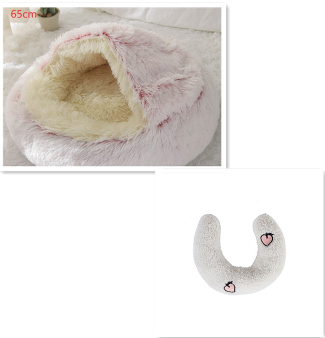 K & S | Rundes Kuschelbett für Hunde & Katzen aus Plüsch - Weiches & Waschbares Haustierbett für Winter & Zuhause