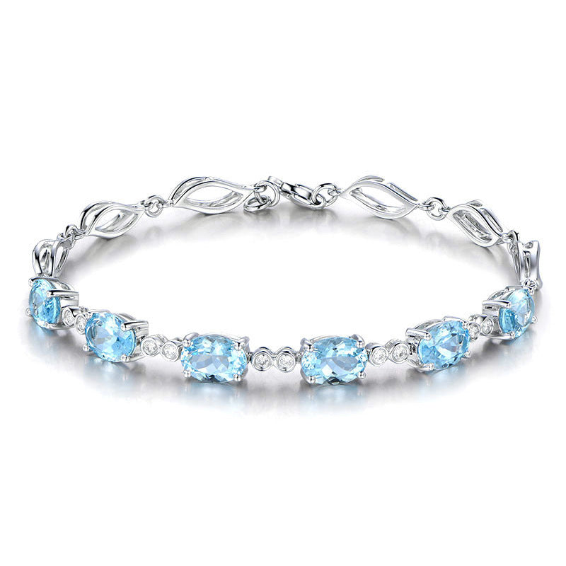 K & S | Damen Armband Versilbert mit Saphir & Blauen Kristallen – Eleganter Schmuck & Luxus Geschenk