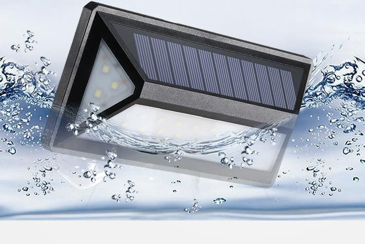 K & S | Solar LED Außenwandleuchte – 33 LEDs, wasserdicht IP65, moderne schwarze Wandleuchte für Garten & Hauswand