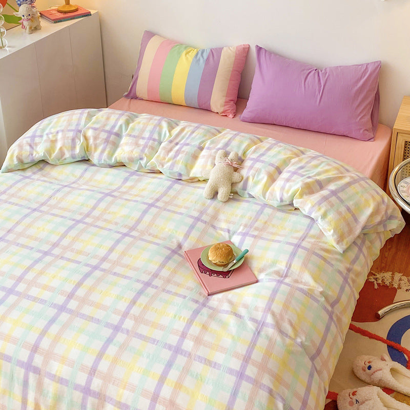 K & S | Regenbogen Bettwäsche Set aus 100% Baumwolle, bunt & weich für Schlafzimmer & Kinderzimmer