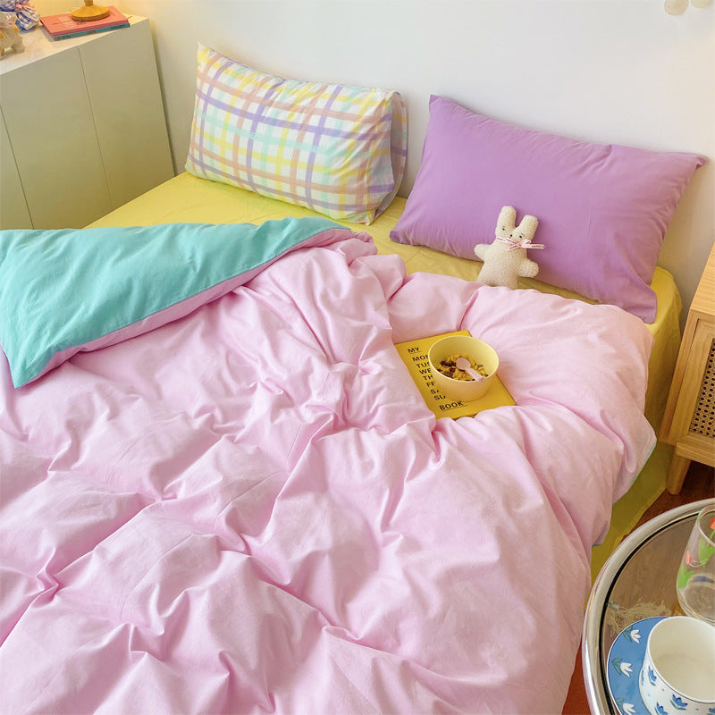 K & S | Regenbogen Bettwäsche Set aus 100% Baumwolle, bunt & weich für Schlafzimmer & Kinderzimmer