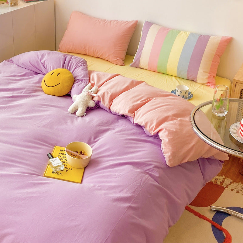 K & S | Regenbogen Bettwäsche Set aus 100% Baumwolle, bunt & weich für Schlafzimmer & Kinderzimmer