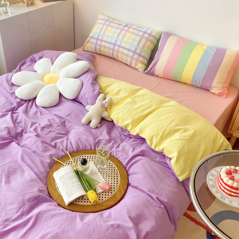 K & S | Regenbogen Bettwäsche Set aus 100% Baumwolle, bunt & weich für Schlafzimmer & Kinderzimmer