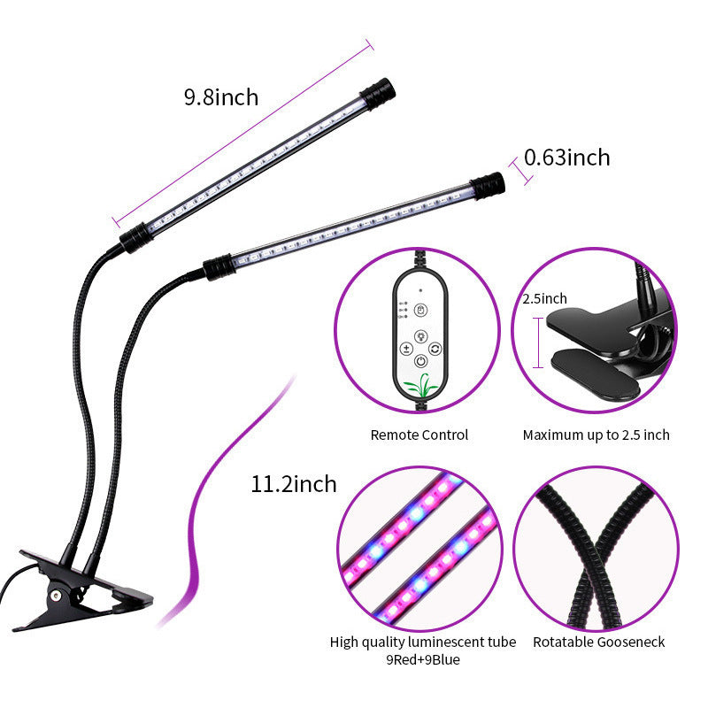 K & S | LED Pflanzenlampe USB – 40 LEDs Wachstumslampe mit Timer & Dimmer für Zimmerpflanzen