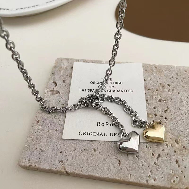 Chunky Gliederhalskette Herz-Anhänger | Geschenkidee