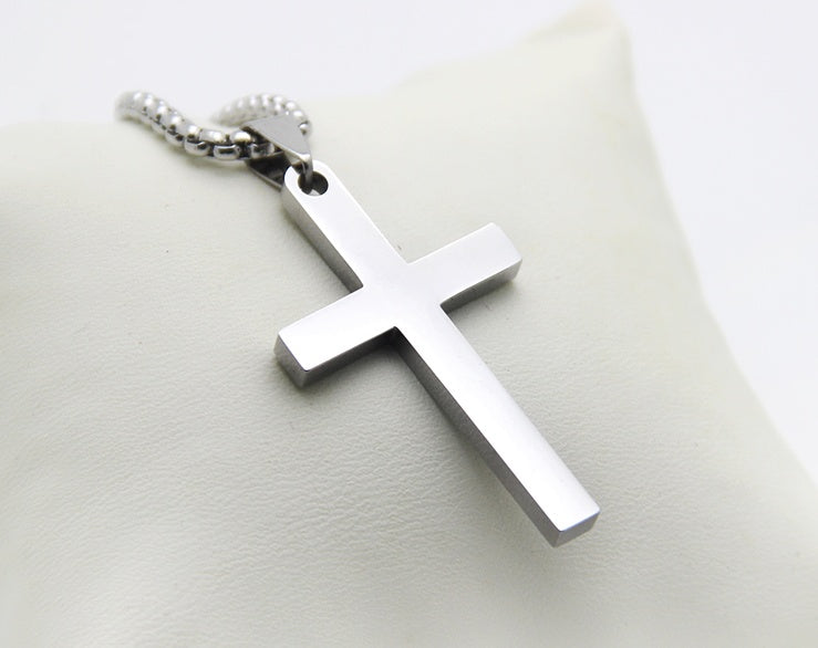 K & S | Kreuzkette Edelstahl – Schlichte & Zeitlose Halskette Schmuck für Damen & Herren