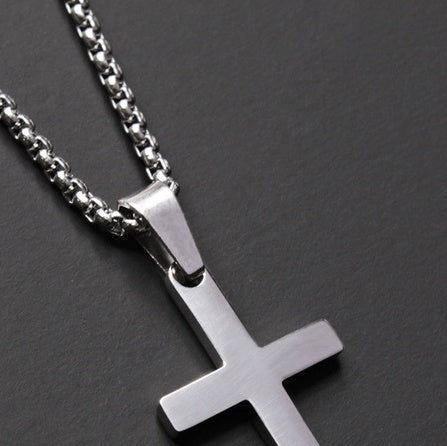 K & S | Kreuzkette Edelstahl – Schlichte & Zeitlose Halskette Schmuck für Damen & Herren