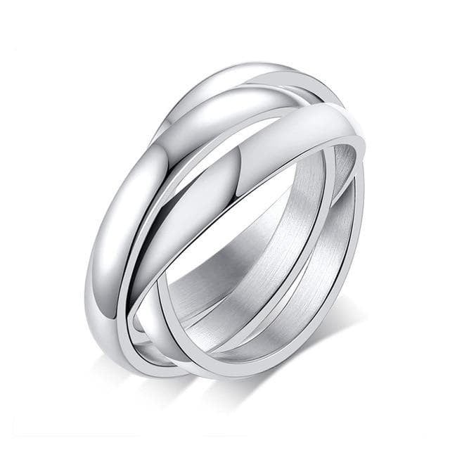 K & S | Unisex Ring Titanstahl Dreifarbig – Moderner Eternity Ring Robuster & Eleganter Schmuck