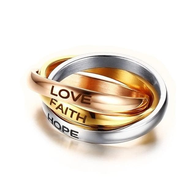 K & S | Unisex Ring Titanstahl Dreifarbig – Moderner Eternity Ring Robuster & Eleganter Schmuck