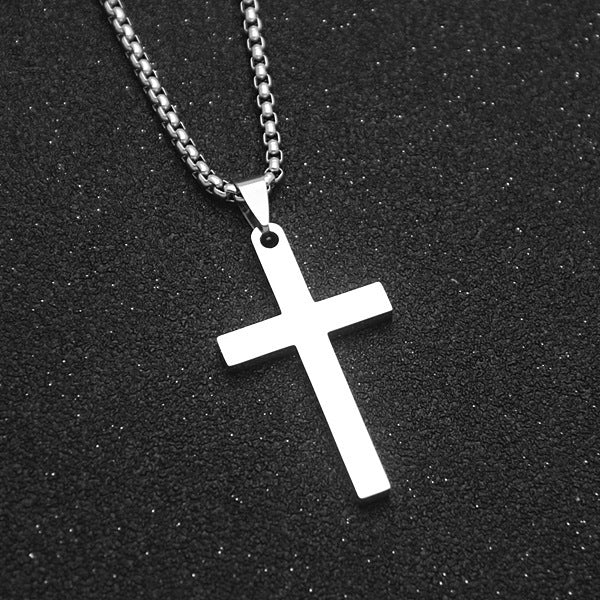 K & S | Kreuzkette Edelstahl – Schlichte & Zeitlose Halskette Schmuck für Damen & Herren