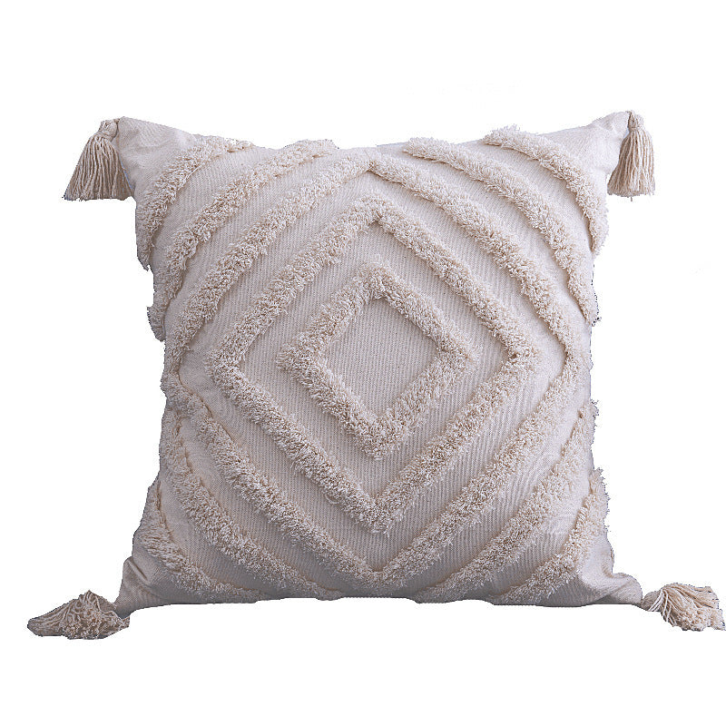K & S | Marokkanischer Kissenbezug Baumwolle – Boho Retro Dekokissen für Sofa & Wohnzimmer