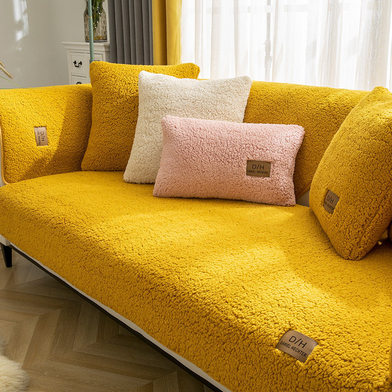 K & S | Sofaüberwurf Lammwolle Winter – Dicke Weiche & Rutschfeste Couchdecke