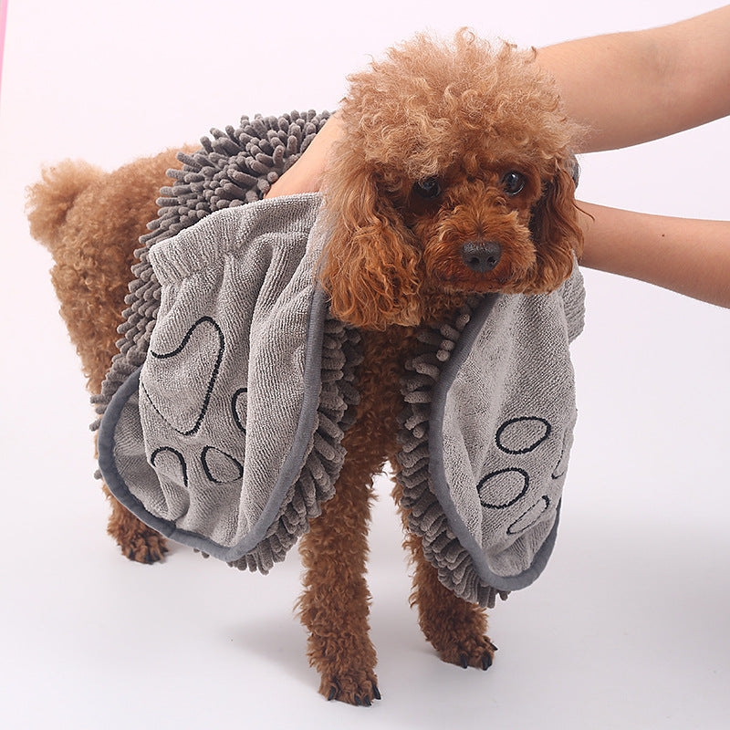 K & S | Extra Saugfähiges Chenille Haustierhandtuch - Weiches & Waschbares Trockentuch für Hunde & Katzen