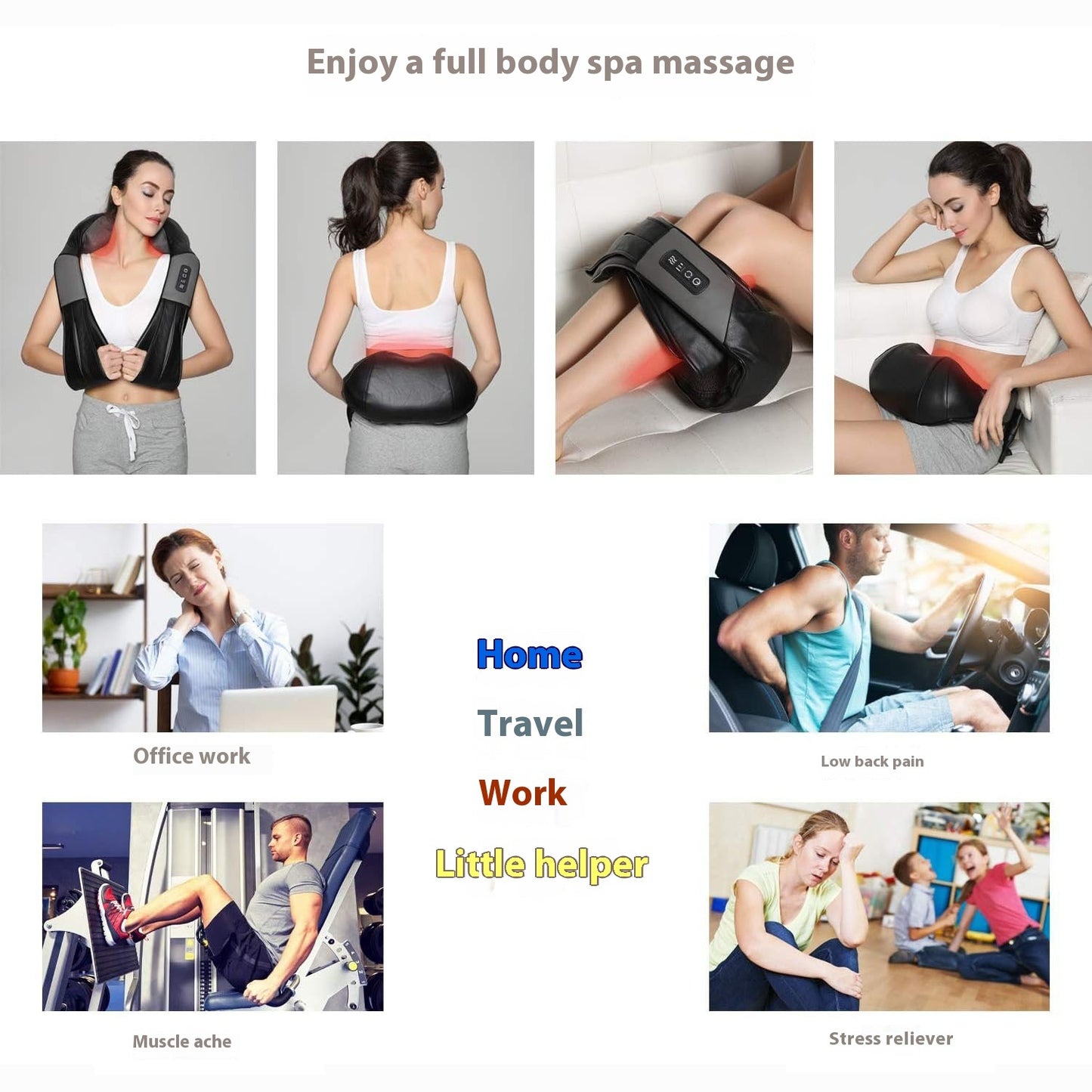 Elektrisches Nackenmassagegerät Shiatsu | mit Wärme & Tasche