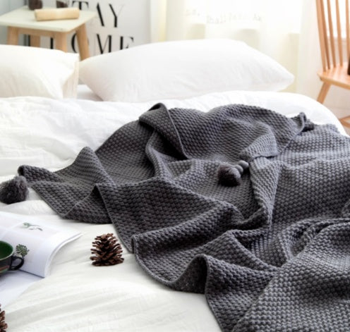K & S | Strickdecke aus Weicher Wolle mit Fransen - Kuschelige Sofadecke & Wohndecke