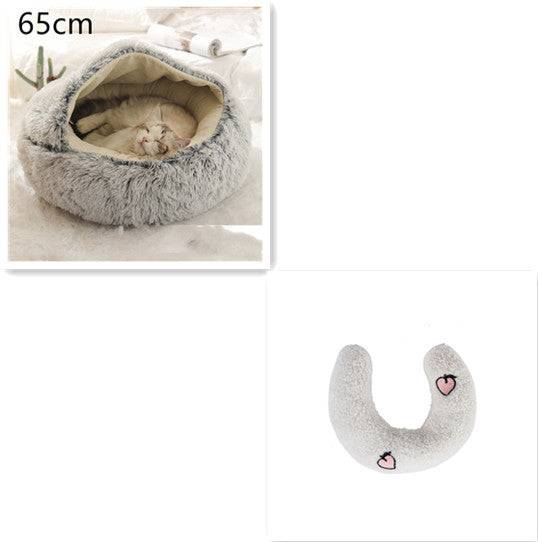 K & S | Rundes Kuschelbett für Hunde & Katzen aus Plüsch - Weiches & Waschbares Haustierbett für Winter & Zuhause