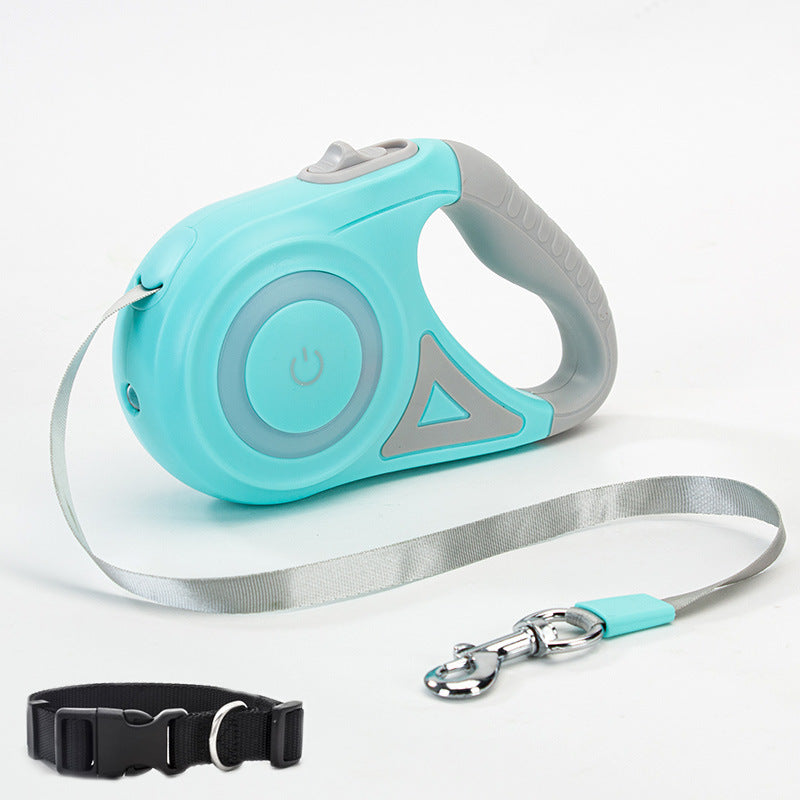 K & S | Automatische Flexi-Leine mit Halsband - Verstellbare Hundeleine für Hunde & Katzen