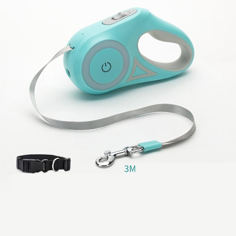 K & S | Automatische Flexi-Leine mit Halsband - Verstellbare Hundeleine für Hunde & Katzen