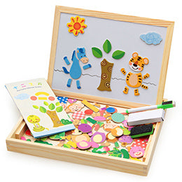 K & S | Magnetisches Holzpuzzle Kinder – Lernspielzeug mit Tieren & Zirkusmotiven