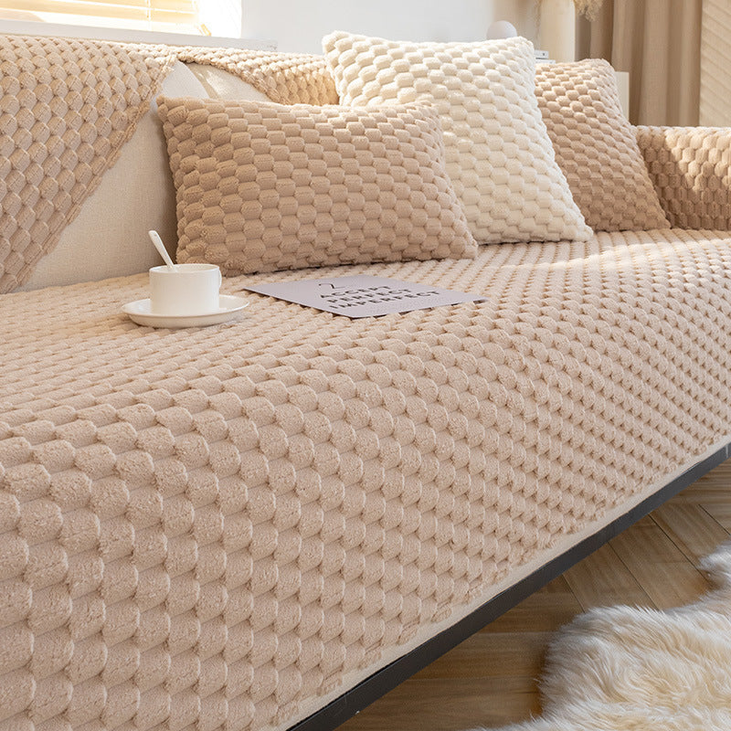 K & S | Sofaüberwurf Winter Plüsch – Dicke Weiche & Rutschfeste Couchdecke für Wohnzimmer