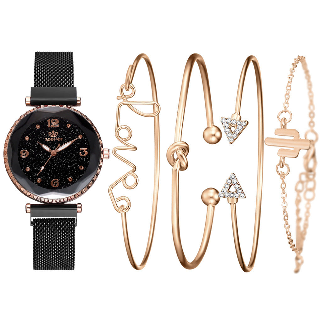 K & S | Damen Armbanduhr Sternenhimmel – Elegante Uhr mit Magnetverschluss & Modeschmuck