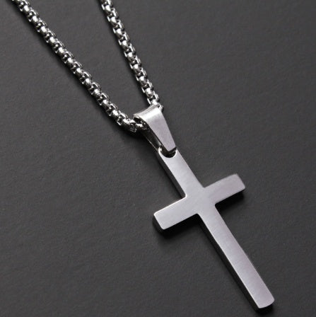 K & S | Kreuzkette Edelstahl – Schlichte & Zeitlose Halskette Schmuck für Damen & Herren