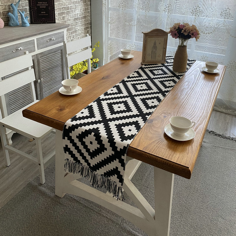 K & S | Tischläufer Baumwolle & Leinen – Verdickt, Elegant & Modern für Esszimmer Deko