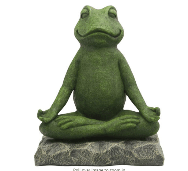 K & S | Meditierende Froschfigur Kunstharz – Zen Deko für Garten & Wohnzimmer