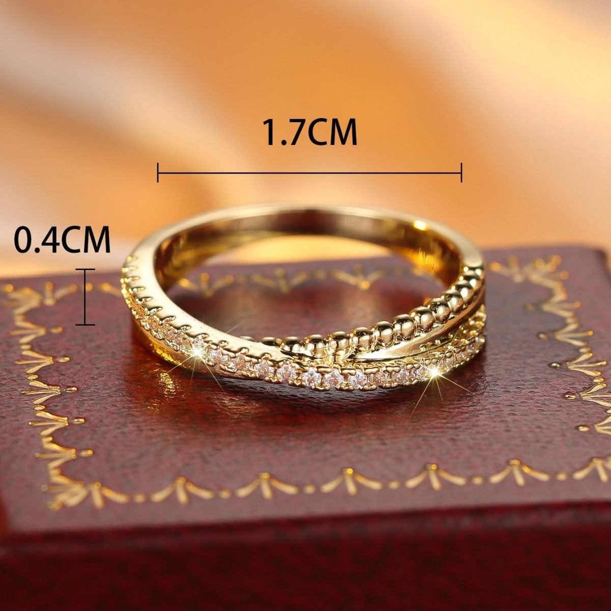 K & S | Damenring Kreuzdesign mit Weißen Diamanten – Eleganter Schmuck & Geschenkidee