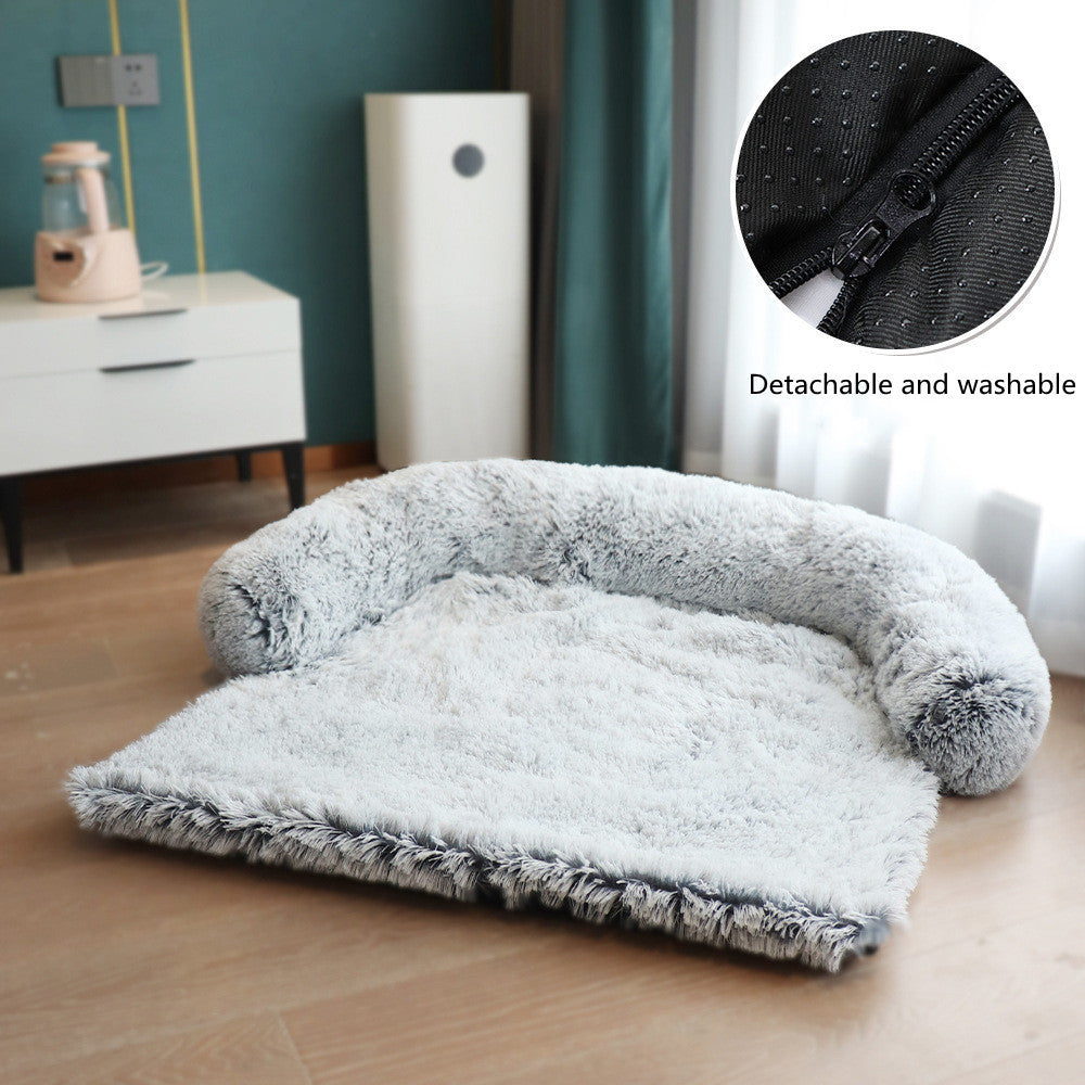 K & S | Waschbares Haustierbett mit Abnehmbarem Bezug - Weiche Matte & Sofa-, Auto- & Bodenschutz für Hunde & Katzen