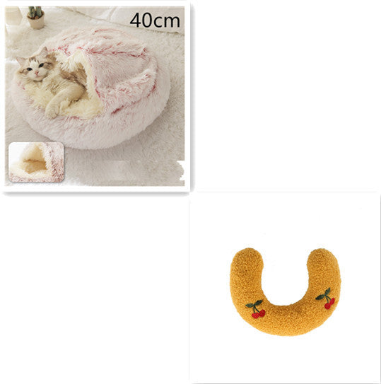 K & S | Rundes Kuschelbett für Hunde & Katzen aus Plüsch - Weiches & Waschbares Haustierbett für Winter & Zuhause