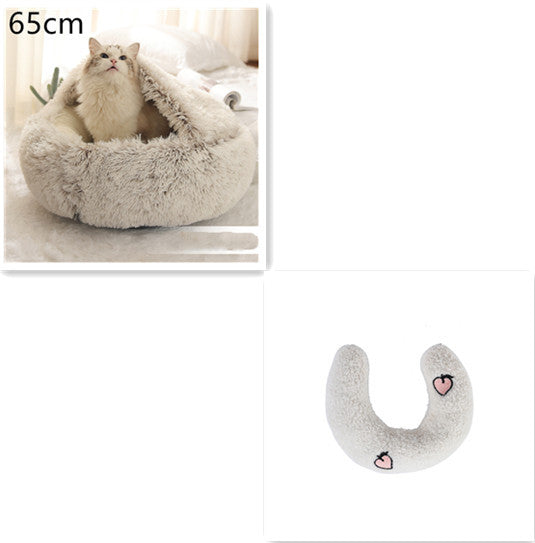 K & S | Rundes Kuschelbett für Hunde & Katzen aus Plüsch - Weiches & Waschbares Haustierbett für Winter & Zuhause