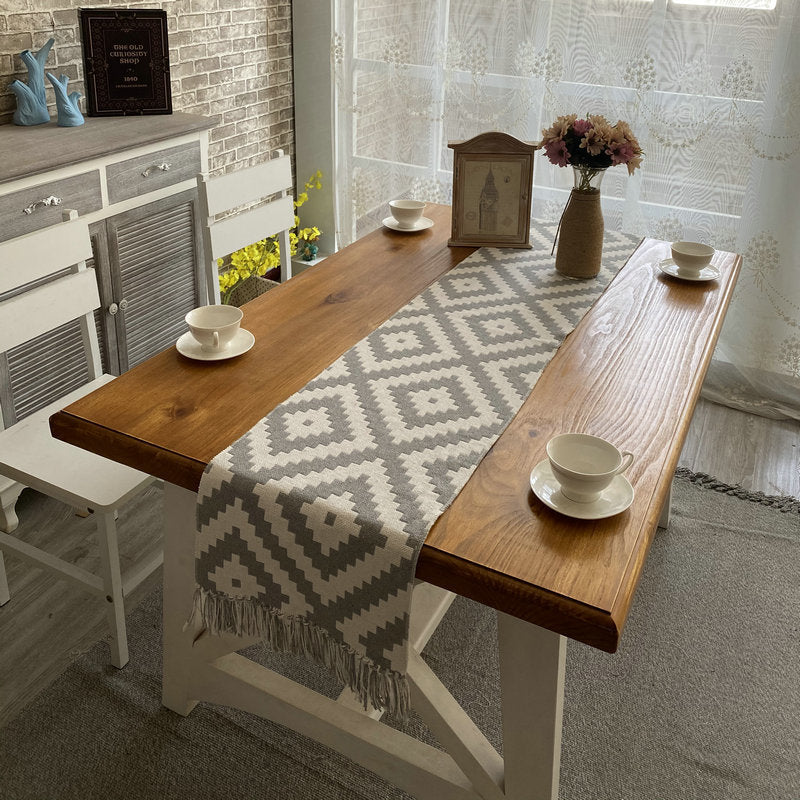 K & S | Tischläufer Baumwolle & Leinen – Verdickt, Elegant & Modern für Esszimmer Deko