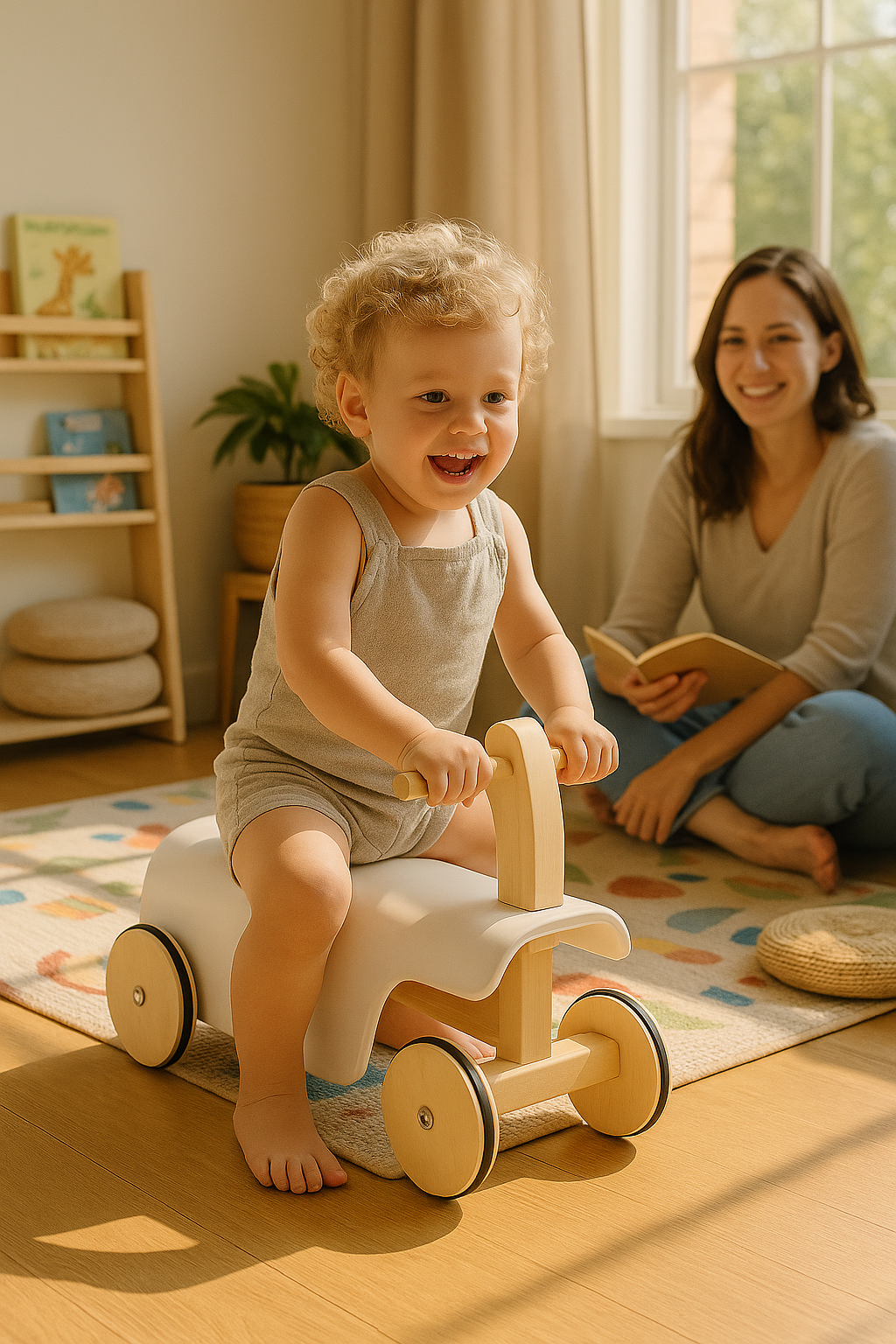 K & S | Holz-Balancelaufrad für Kleinkinder - Lernlaufrad für Balance, Motorik & Spaß im Freien