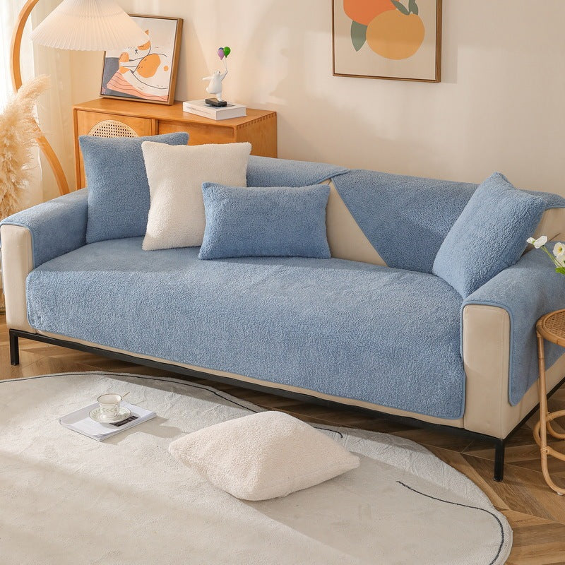 K & S | Sofabezug Lammwolle – Kuschelig, Weich & Stilvoll in Uni Farben für Wohnzimmer