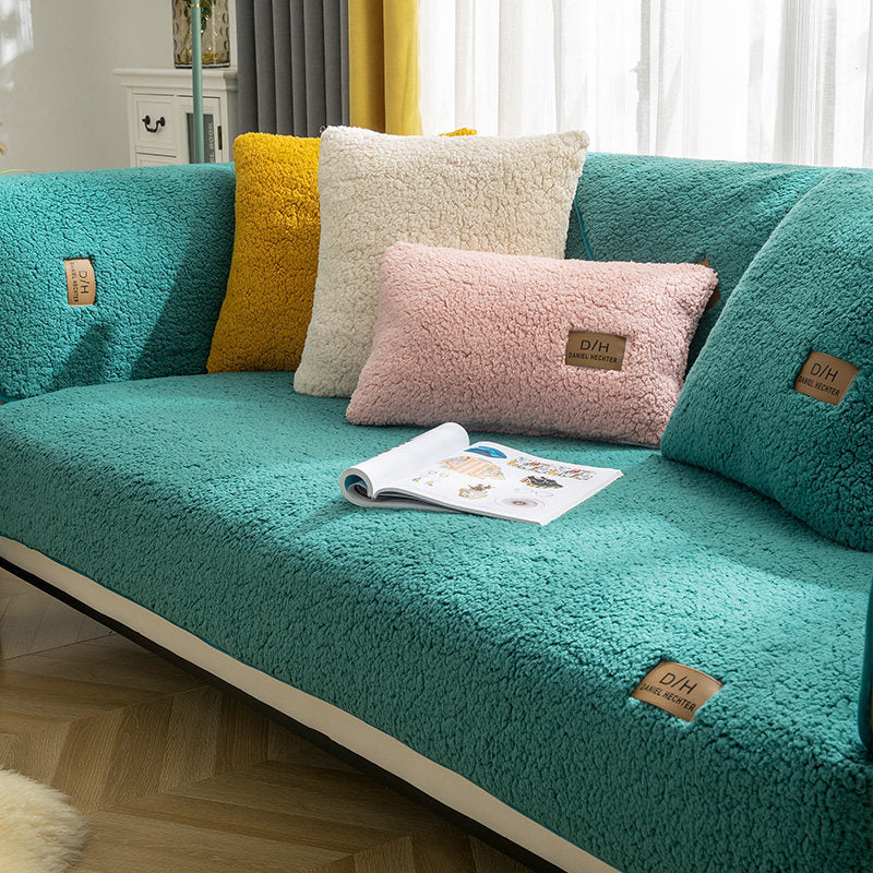 K & S | Sofaüberwurf Lammwolle Winter – Dicke Weiche & Rutschfeste Couchdecke