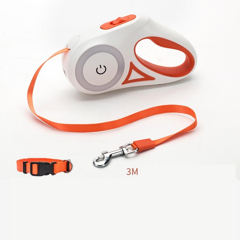 K & S | Automatische Flexi-Leine mit Halsband - Verstellbare Hundeleine für Hunde & Katzen