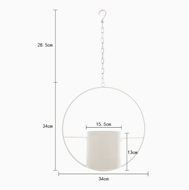 K & S | Hängender Blumentopf Eisen – Nordischer Stil & Modernes Design für Wohnzimmer & Balkon