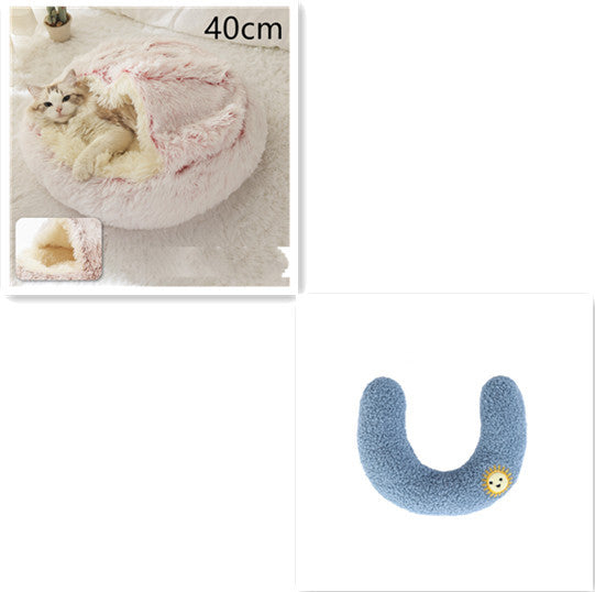 K & S | Rundes Kuschelbett für Hunde & Katzen aus Plüsch - Weiches & Waschbares Haustierbett für Winter & Zuhause