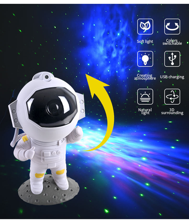 K & S | Galaxie Sternenhimmel Projektor Nachtlicht - Astronaut Lampe für Kinderzimmer, Schlafzimmer & Deko