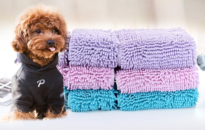 K & S | Ultra Saugfähiges Haustierhandtuch aus Chenille - Weiches & Waschbares Trockentuch für Hunde & Katzen