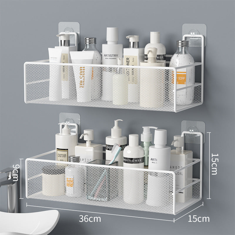 K & S | Wandregal ohne Bohren Bad & Dusche – 2 Ebenen Eisen Rostfrei & Platzsparend