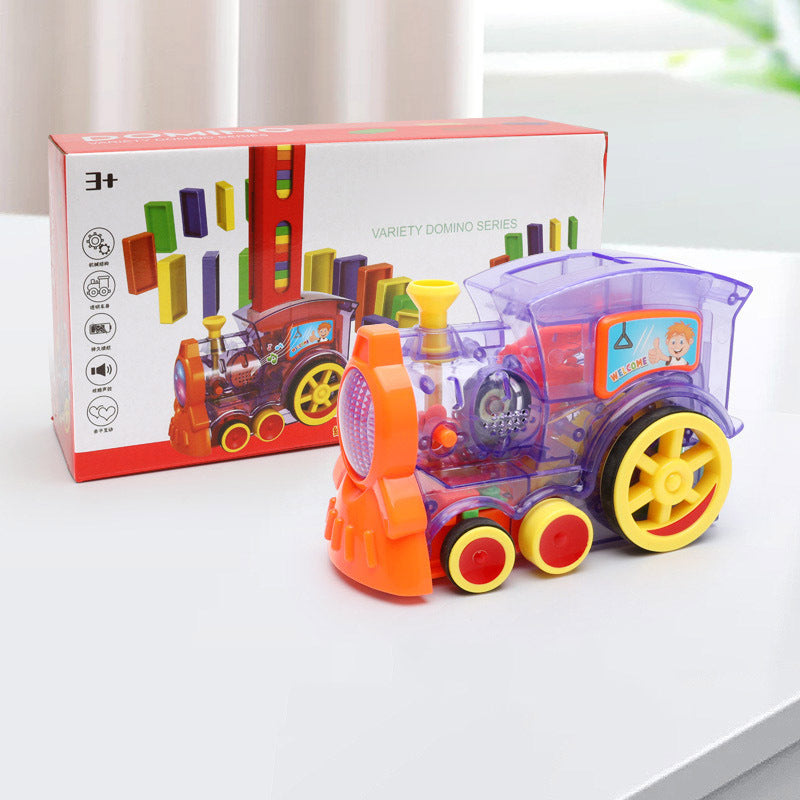 K & S | Automatischer Domino-Zug für Kinder - Kreatives Baustein & Puzzle-Spielzeug für Spaß & Lernen