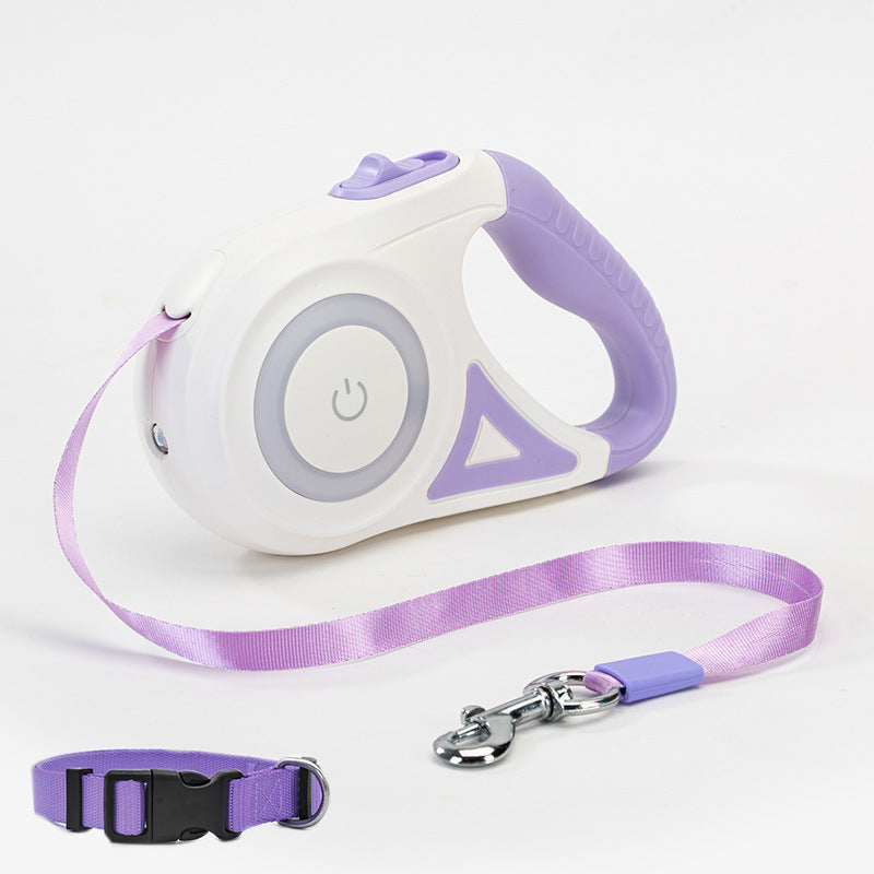 K & S | Automatische Flexi-Leine mit Halsband - Verstellbare Hundeleine für Hunde & Katzen