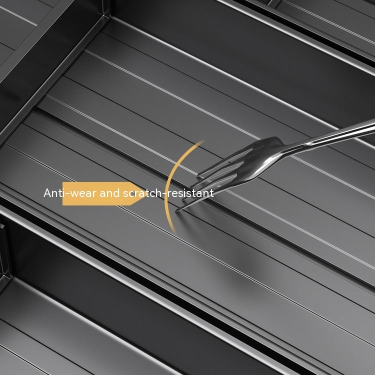 K & S | Schubladen Organizer Aluminium 4-lagig – Platzsparend & Ohne Bohren für Küche & Bad