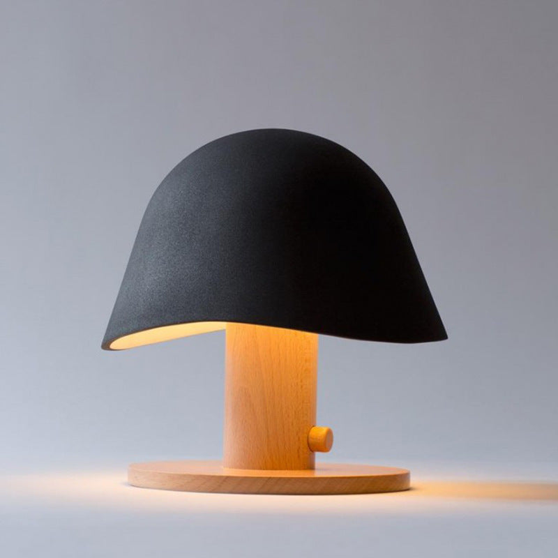 K & S | Designer Tischlampe – Moderne Schreibtischlampe aus Holz mit Augenschutz & warmem LED-Licht