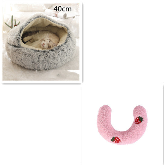 K & S | Rundes Kuschelbett für Hunde & Katzen aus Plüsch - Weiches & Waschbares Haustierbett für Winter & Zuhause