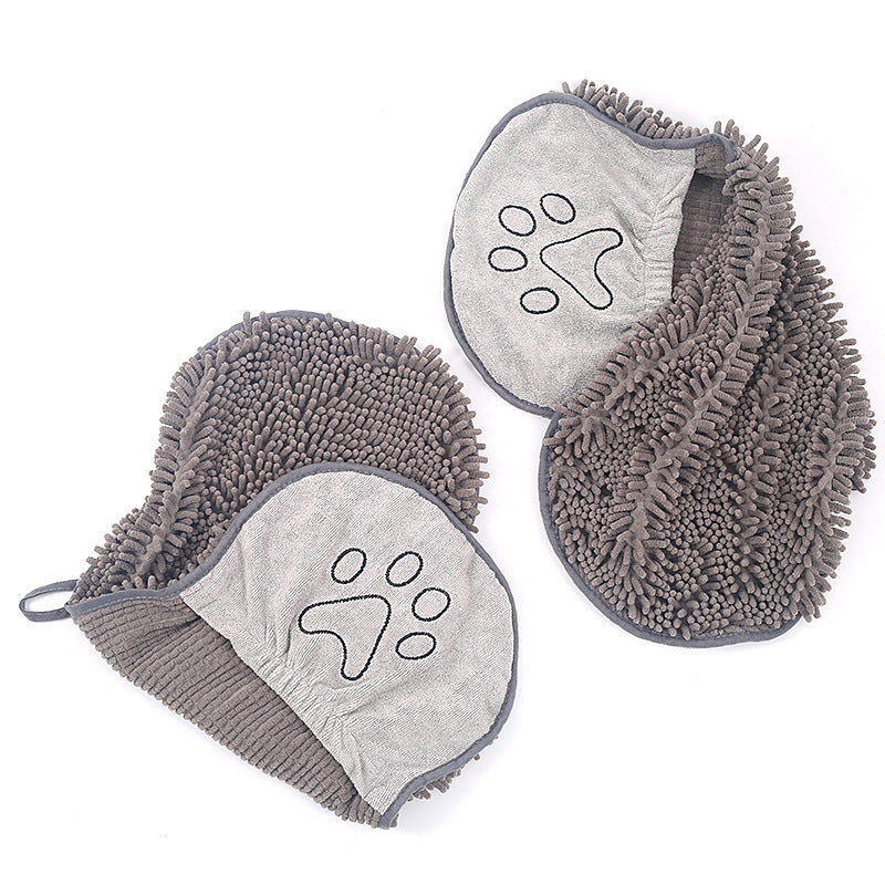 K & S | Extra Saugfähiges Chenille Haustierhandtuch - Weiches & Waschbares Trockentuch für Hunde & Katzen