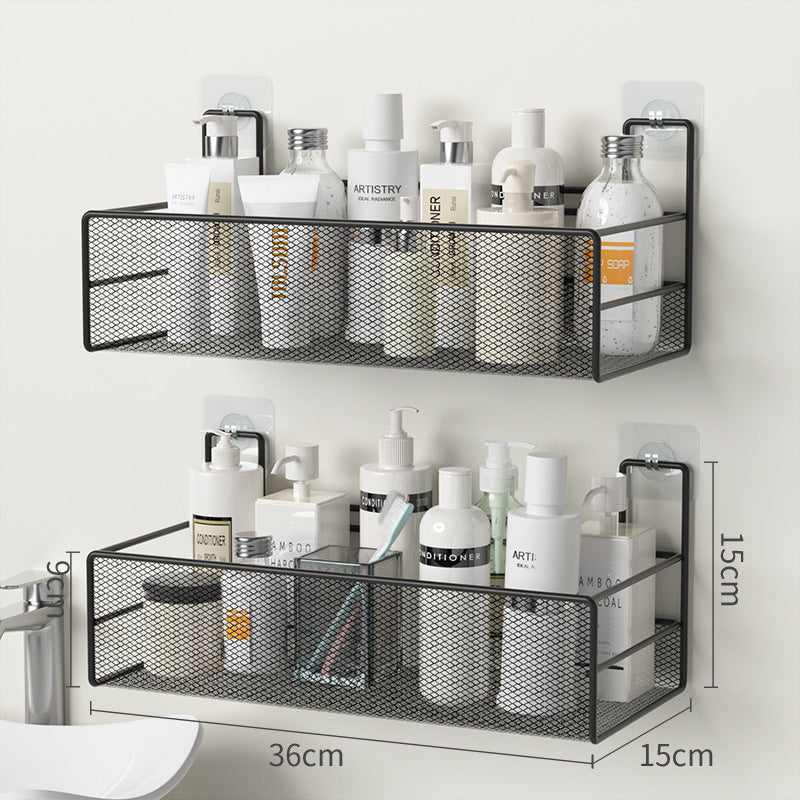 K & S | Wandregal ohne Bohren Bad & Dusche – 2 Ebenen Eisen Rostfrei & Platzsparend